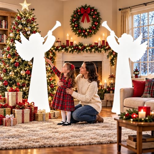 Capoda 2-Pack Life Size Christmas Angel Cardboard Cutouts - 5.3 Ft Nativity Decor