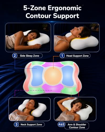 Cervical Neck Pillow for Sleeping - Ergonomic Memory Foam Support