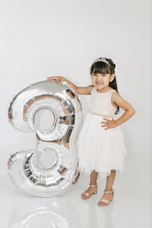Large Silver 40-Inch Number Balloon - Perfect for 3rd Birthday Party Decorations | Wedding Supplies