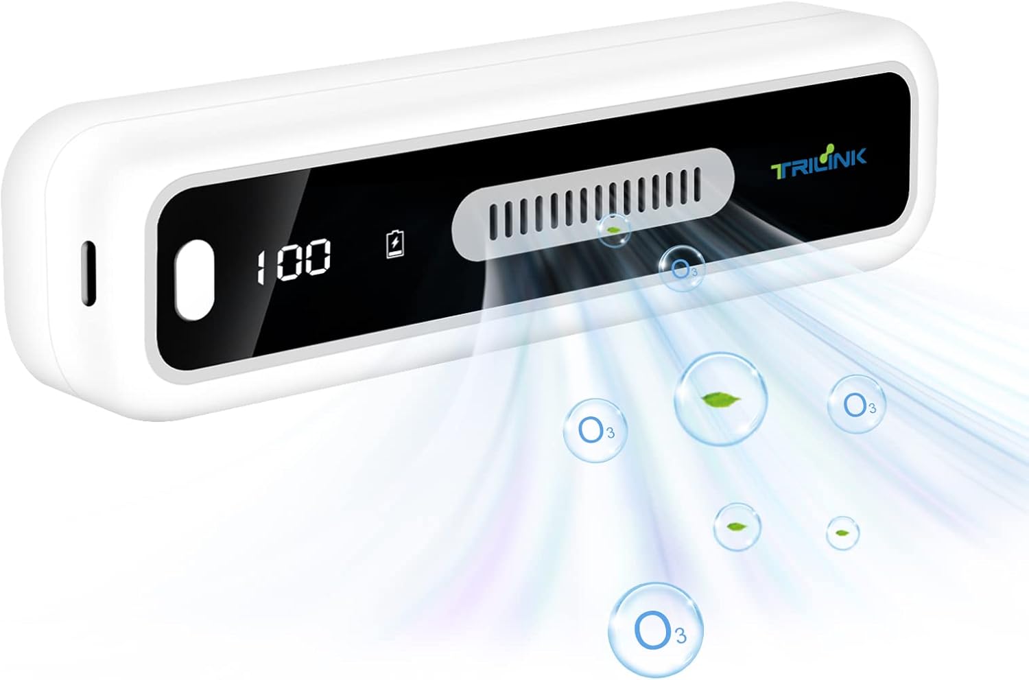 Skiennix Mini USB Fridge Deodorizer - Rechargeable Odor Eliminator with LED Display | Versatile for Fridge, Car, Closet