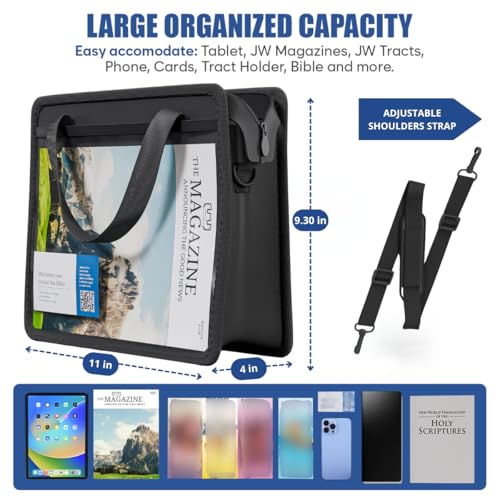Ministry Organizer Bag for Tracts and Magazines, 11x9 Inch Field Service Case