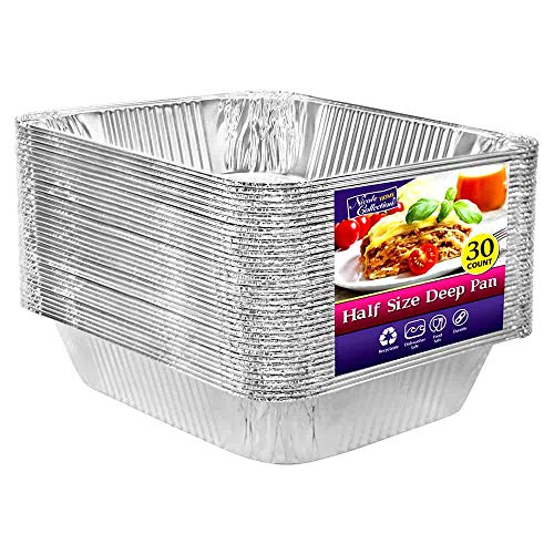 Disposable Aluminum Foil Pans 9x13 - Half Size Heavy Duty Pans (30 Pack)