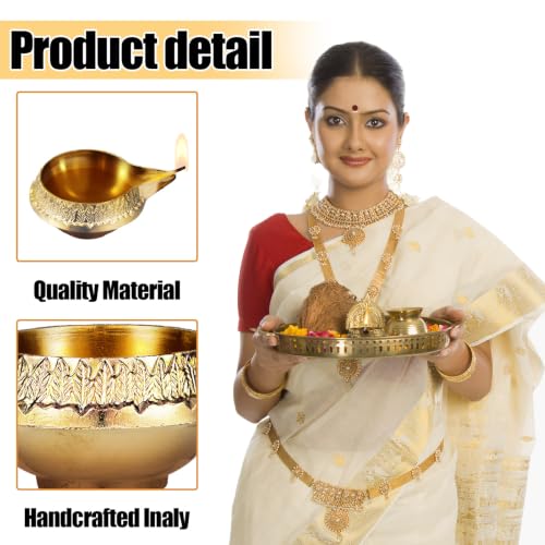 70 Pcs Brass Kuber Diya Oil Lamps for Diwali Decoration
