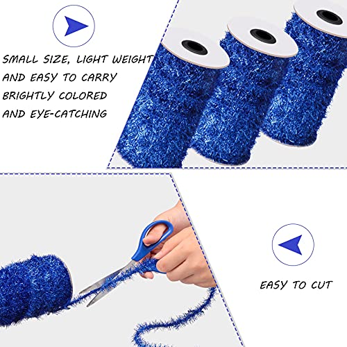 Blue Metallic Christmas Tinsel Garland - 50 Yard Thin Twist Garland