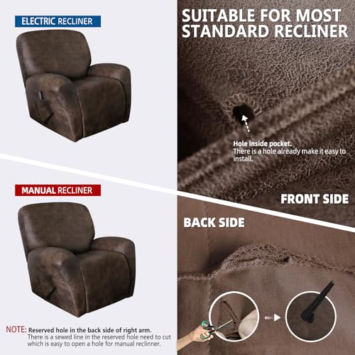 Oversized Recliner Chair Covers - 4-Piece Washable Set for Big Recliners