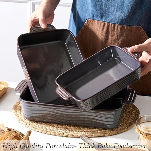 Kiln-Transformed Purple Ceramic Baking Dish Set of 3 for Oven & Serving