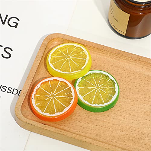 15 Pcs 2 Inch Yellow Artificial Lemon Peels for Decoration