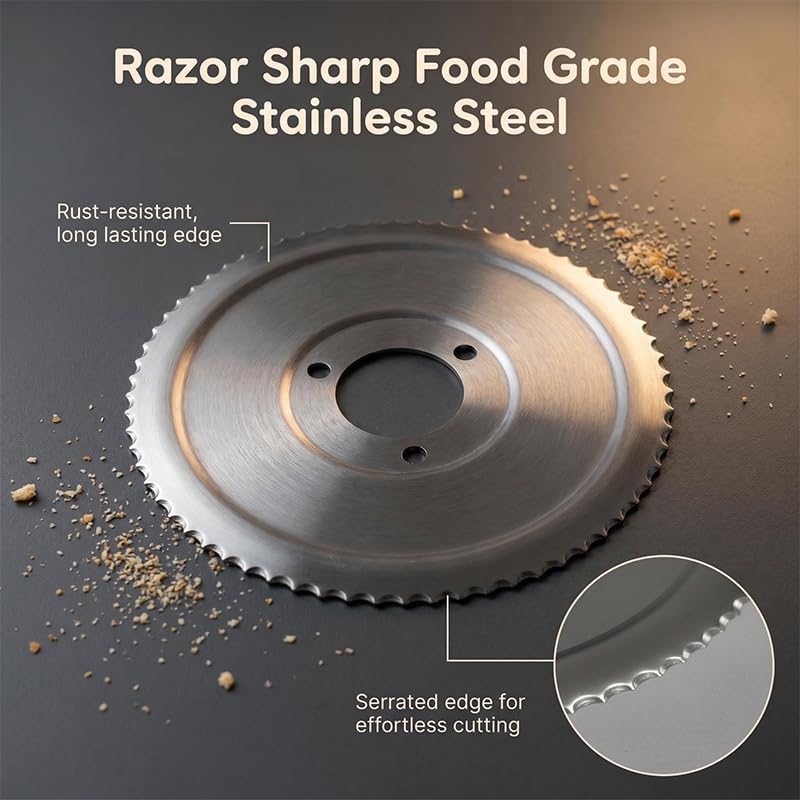 6.6-Inch Serrated Bread Slicer Replacement Blade - Food-Grade Stainless Steel