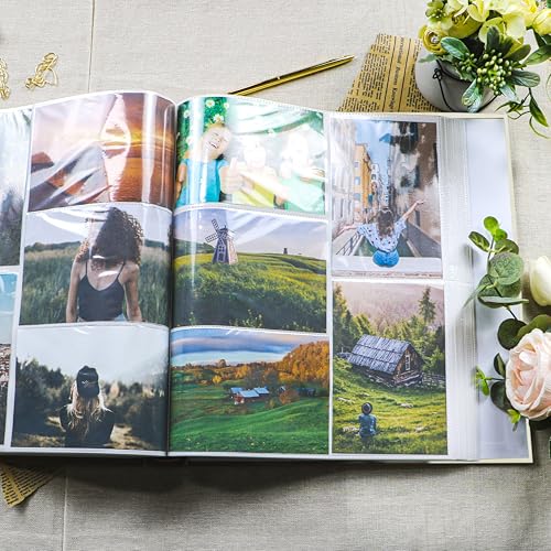 Large 4x6 Photo Album, 500 Capacity Linen Hardcover Memory Book