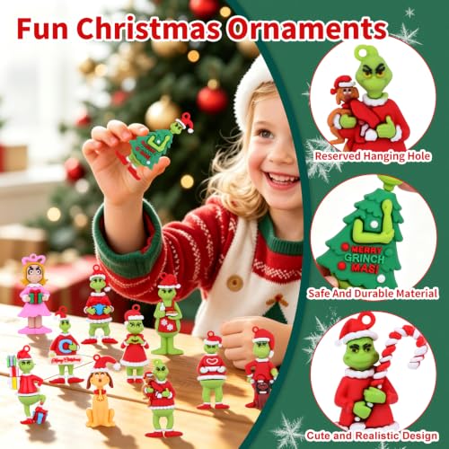 24-Piece 3D Christmas Ornaments Set for Tree Decor | Festive Holiday Decorations