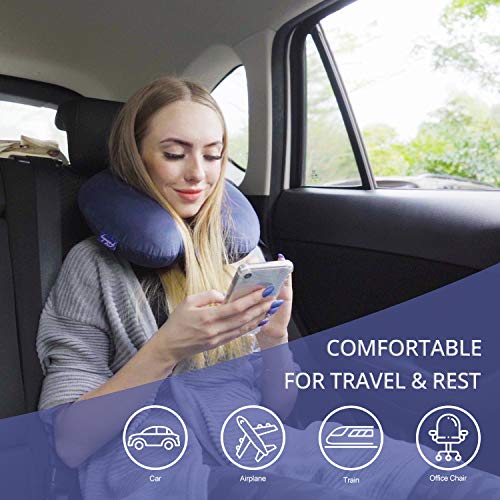 Memory Foam Travel Pillow - Neck Support for Airplane & Car