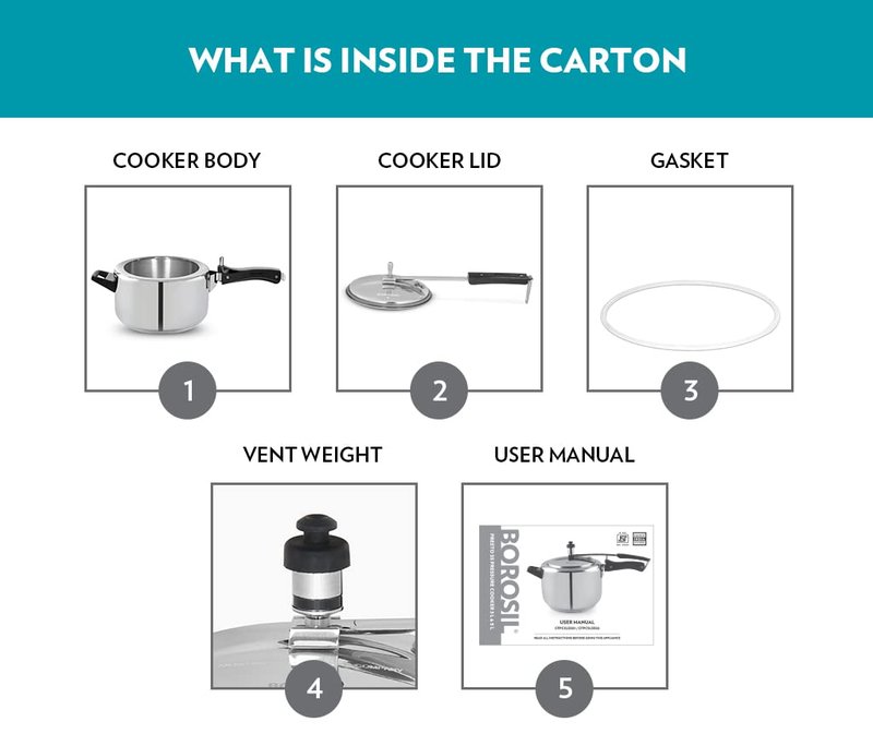 Borosil Presto Stainless Steel Pressure cooker