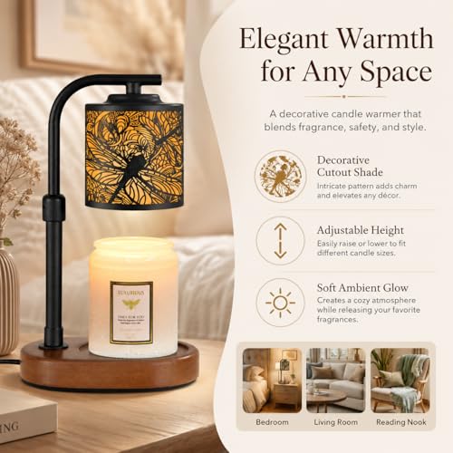Dragonfly Candle Warmer Lamp with Timer for Scented Wax