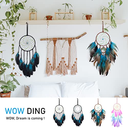 Handmade Luminous Blue Dream Catcher - Glow in the Dark Wall Decor