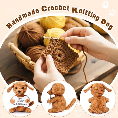 Handmade Crochet Puppy Plush Emotional Support Dog Desk Decor