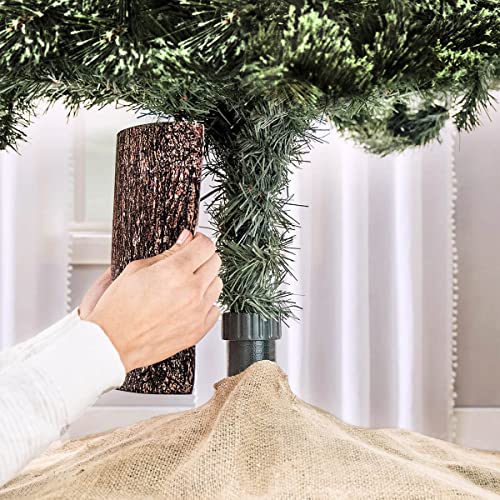 Artificial Christmas Tree Collar with Bark & Candy Reversible Cover - Tree Base Skirt