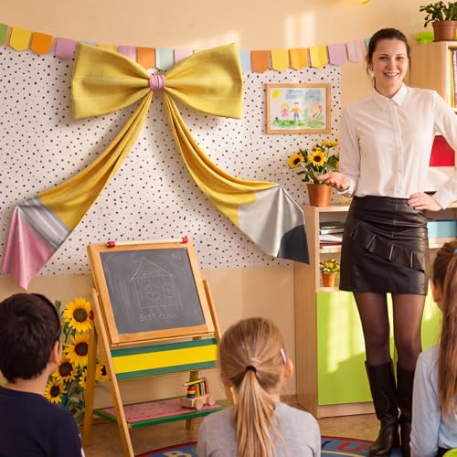 Giant Pencil Bow Classroom Decor - 42x24 Inch Back to School Hanging Decor