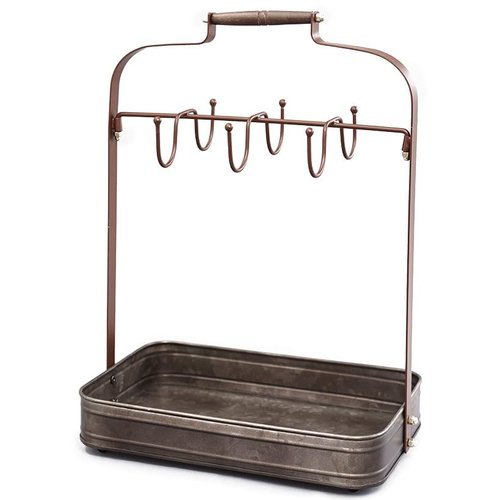 The Lakeside Collection Farmhouse Metal Coffee Mug Rack