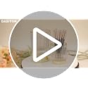 DASITON Clear Glass Makeup Brush Holder Organizer Vintage Striped Vase L
