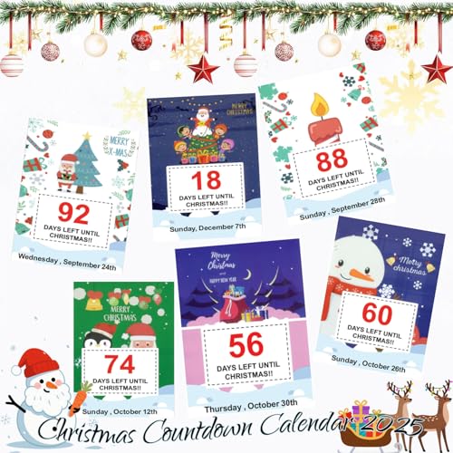 100 Day Christmas Countdown Calendar - Desktop Holiday Advent Calendar