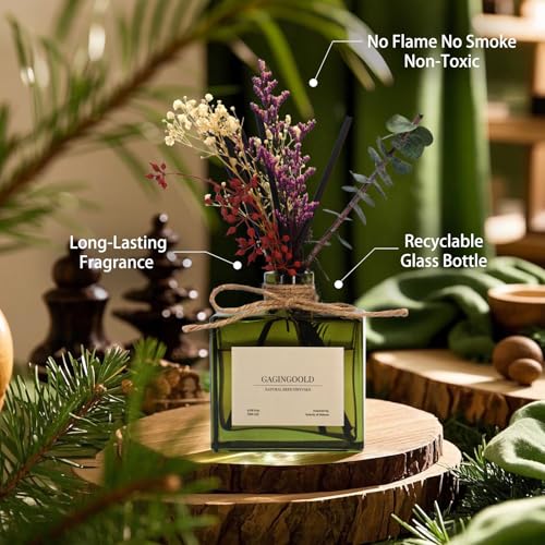 Sandalwood Reed Diffuser Set, 6.09 oz Long-Lasting Home Fragrance with Sticks