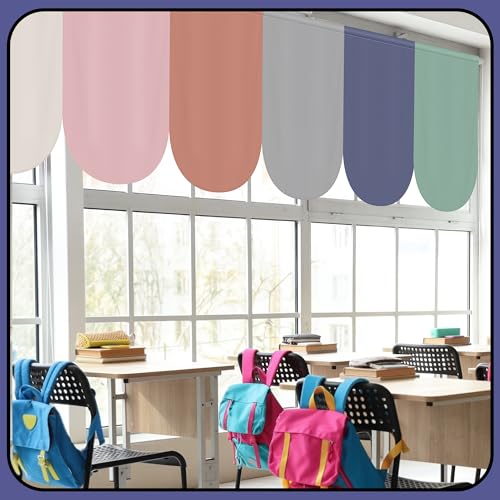 8-Piece Colorful Boho Window Curtain Set, 36 x 24 Inch Durable Drapes