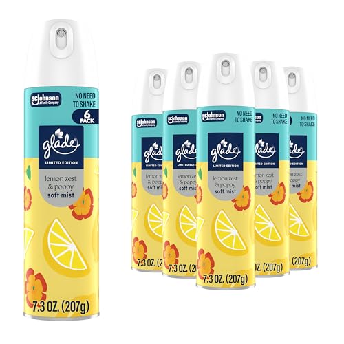 Lemon Zest & Poppy Air Freshener Room Spray, 8oz, 6-Pack