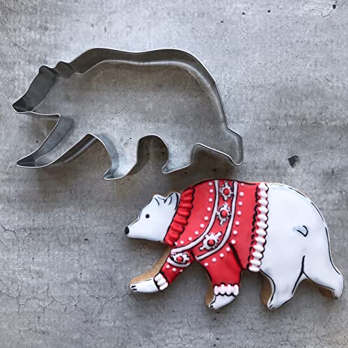 LILIAO Polar Bear Cookie Cutter, 4.6 x 2.6 inches, Food-Grade Stainless Steel
