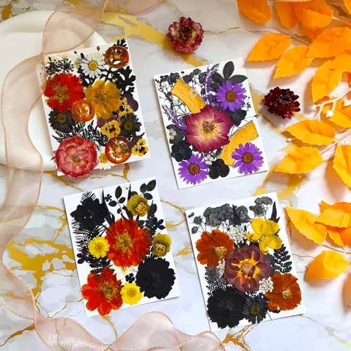 92 Pcs Natural Dried Pressed Flowers and Leaves for Resin Art and Crafts