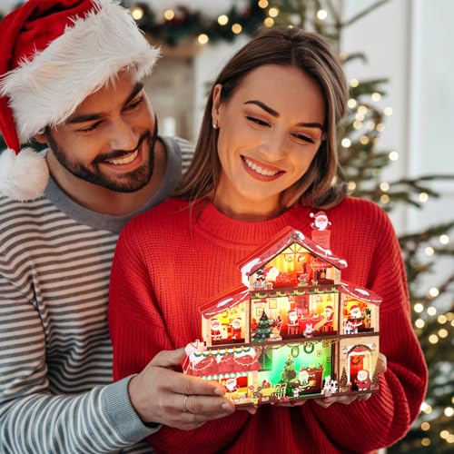 Yinqing Christmas Card House with Light & 3 Songs — Merry Christmas Pop-Up Card