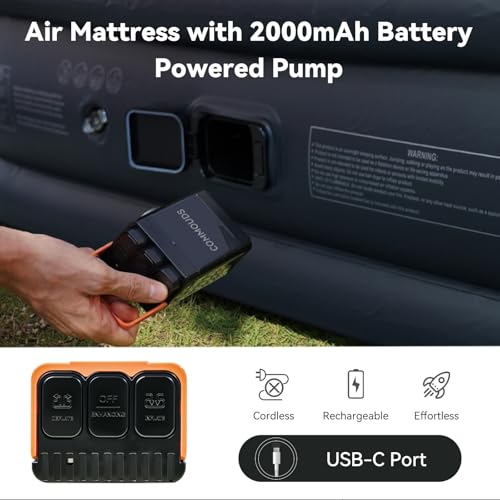 Queen Air Mattress with Rechargeable Pump - 18" Raised Inflatable Air Bed