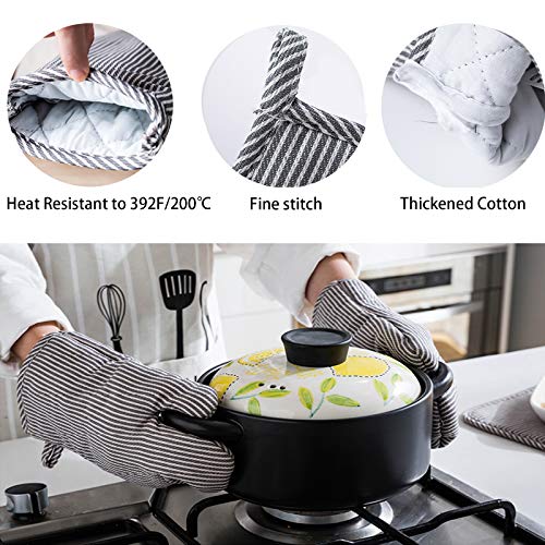 4-Piece Heat-Resistant Oven Mitts and Pot Holders Set for Cooking