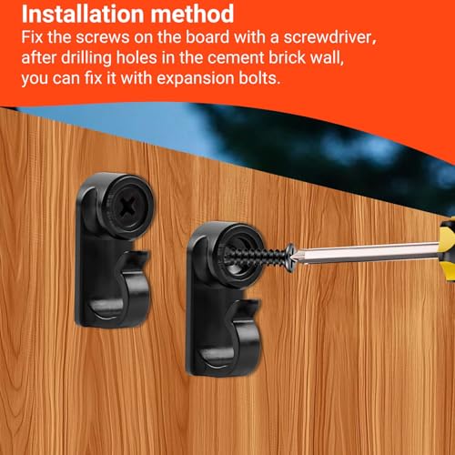 60 Pack Outdoor String Light Hooks, Weatherproof Screw-in Hanger Clips