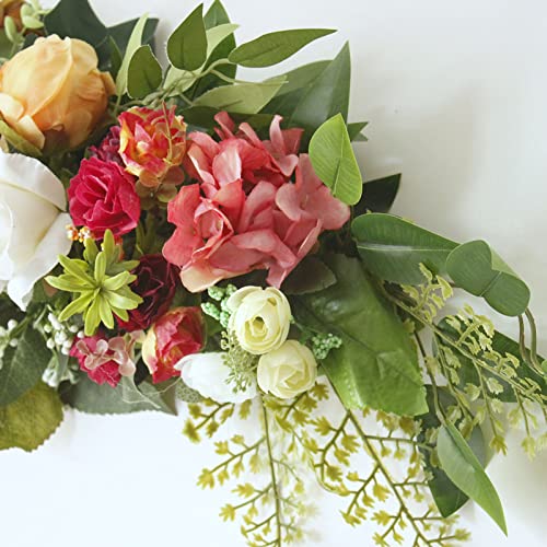 30-Inch Artificial Rose and Hydrangea Flower Swag for Wedding Arch Decor