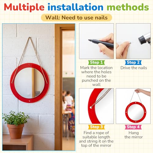 4 Pcs Shatterproof Acrylic Geometry Mirrors for Kids Sensory Wall Decor