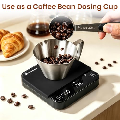 Carrottimes Silver Stainless Steel Espresso Shot Cup with Dual Scale, 3.4oz/100ml - Variation 01_Silver