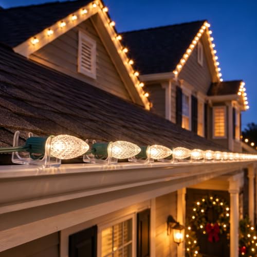200 Pcs Christmas Light Clips for C7 C9 Sockets Waterproof Secure Installation