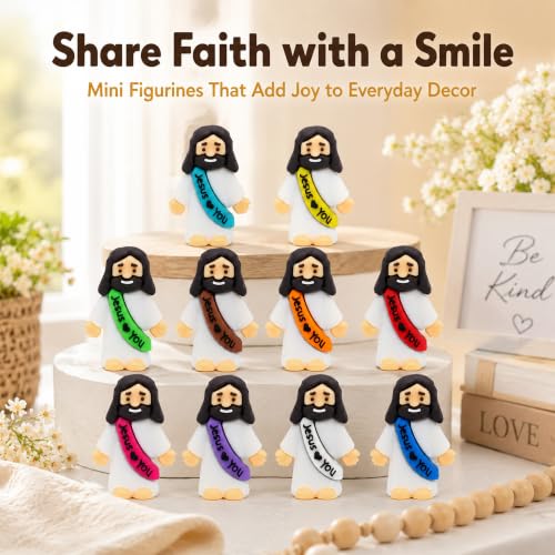 Mini Jesus Figurines 210 Pack - Tiny Silicone Figures for Easter Egg Stuffers