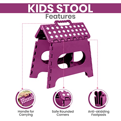 Foldable Step Stool - 11-Inch Anti-Skid Foot Stool, Supports 300 lbs