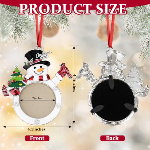 Hedeey 2026 Snowman Photo Ornament Christmas Tree Decoration Gift