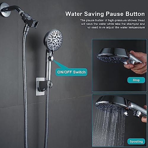 8-Mode Handheld Shower Head with 79-Inch Hose and Low-Reach Wall Mount