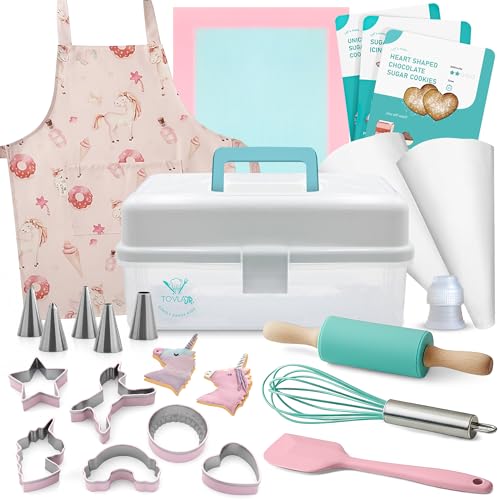 Kids Unicorn Baking Set with Real Tools Apron and Storage Case