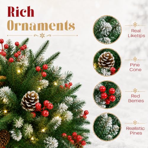 22-inch Lighted Outdoor Christmas Urn Filler with Timer - 2 Pack