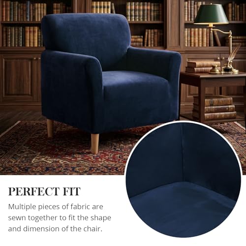 Water-Repellent Stretch Armchair Cover - Navy Blue Slipcover