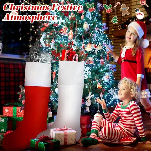 Croknit 5 Pcs Giant Christmas Stockings 43 in Multicolor Fresh Style - Felt, Jumbo 110 cm