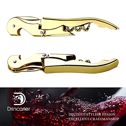 Gold Waiters Corkscrew Professional Wine Opener with Foil Cutter & Bottle Opener - All-in-One Stainless Steel Wine Key for Restaurants & Travel - 1 Pack