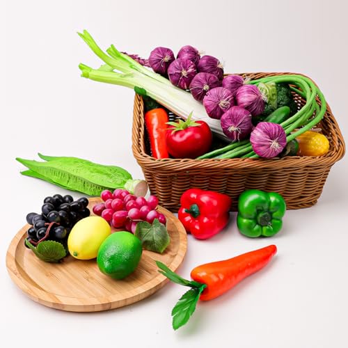 11-Piece Artificial Vegetable and Fruit Set for Realistic Home Decor