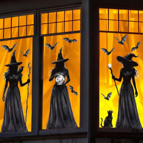 Spooky Halloween Window Clings - 3 Large Double-Sided Decals