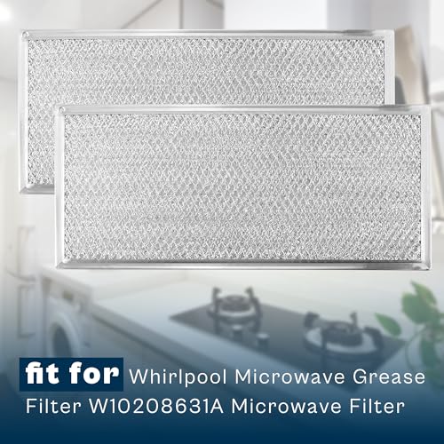 13x6 Inch Aluminum Microwave Grease Filter Replacement, 2 Pack