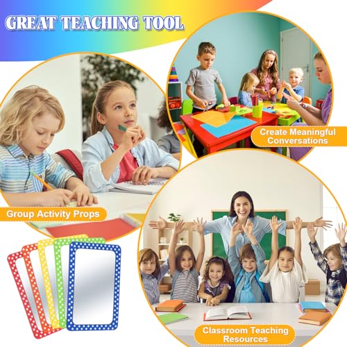 10-Pack Shatterproof Acrylic Mirrors - 6x4" Pastel Plastic Safety Mirrors